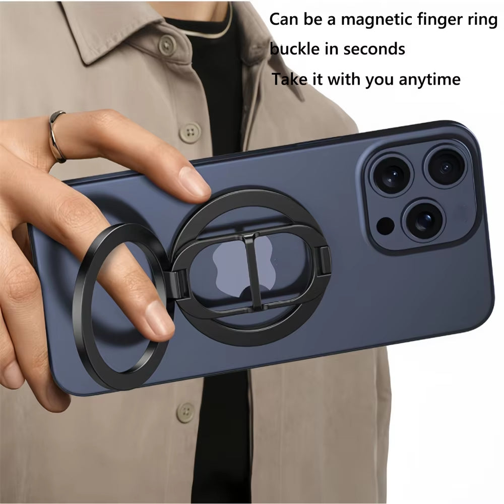 2025 Double Sided Magsafe Phone Stand Magnetic Phone Ring Holder Kickstand Magnet Grip for Iphone 15 14 Android Gym Car Holder