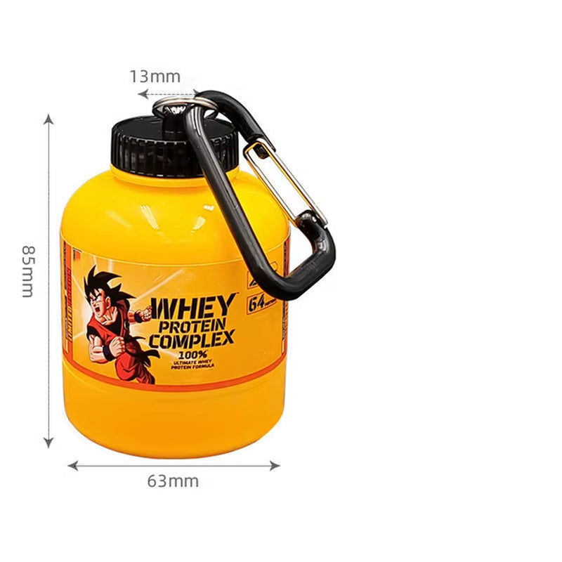 Portable Protein Powder Whey Bottle with Keychain Health Funnel Medicine Box Small Mini Cup Outdoor Camping Container