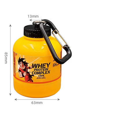 Portable Protein Powder Whey Bottle with Keychain Health Funnel Medicine Box Small Mini Cup Outdoor Camping Container