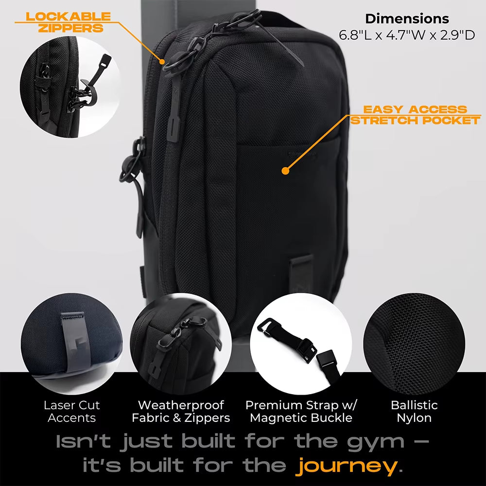 Magnetic Gym Crossbody Bag Sling Chest Bag for Travel Sports Keep Your Items off the Dirty Gym Floor with Magnetic Attachment