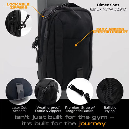Magnetic Gym Crossbody Bag Sling Chest Bag for Travel Sports Keep Your Items off the Dirty Gym Floor with Magnetic Attachment