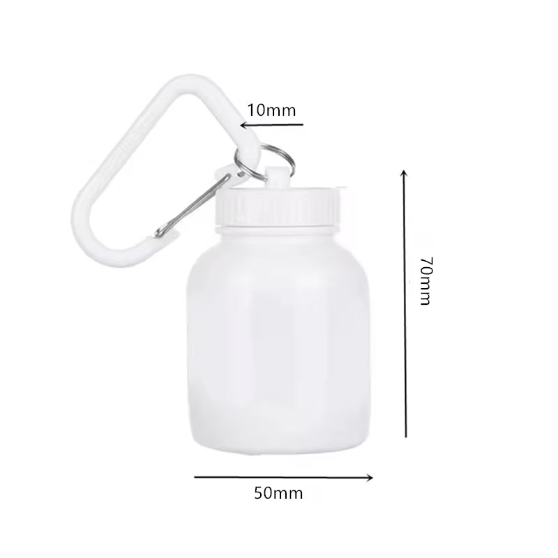 Portable Protein Powder Whey Bottle with Keychain Health Funnel Medicine Box Small Mini Cup Outdoor Camping Container