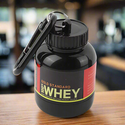 Portable Protein Powder Whey Bottle with Keychain Health Funnel Medicine Box Small Mini Cup Outdoor Camping Container