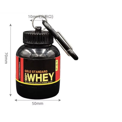 Portable Protein Powder Whey Bottle with Keychain Health Funnel Medicine Box Small Mini Cup Outdoor Camping Container
