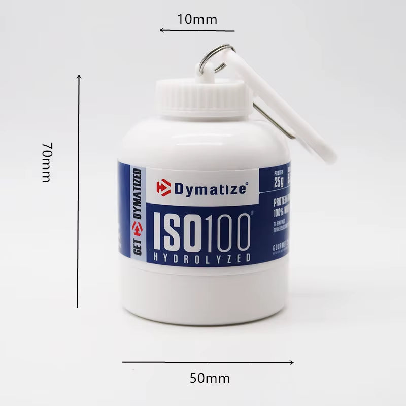 Portable Protein Powder Whey Bottle with Keychain Health Funnel Medicine Box Small Mini Cup Outdoor Camping Container