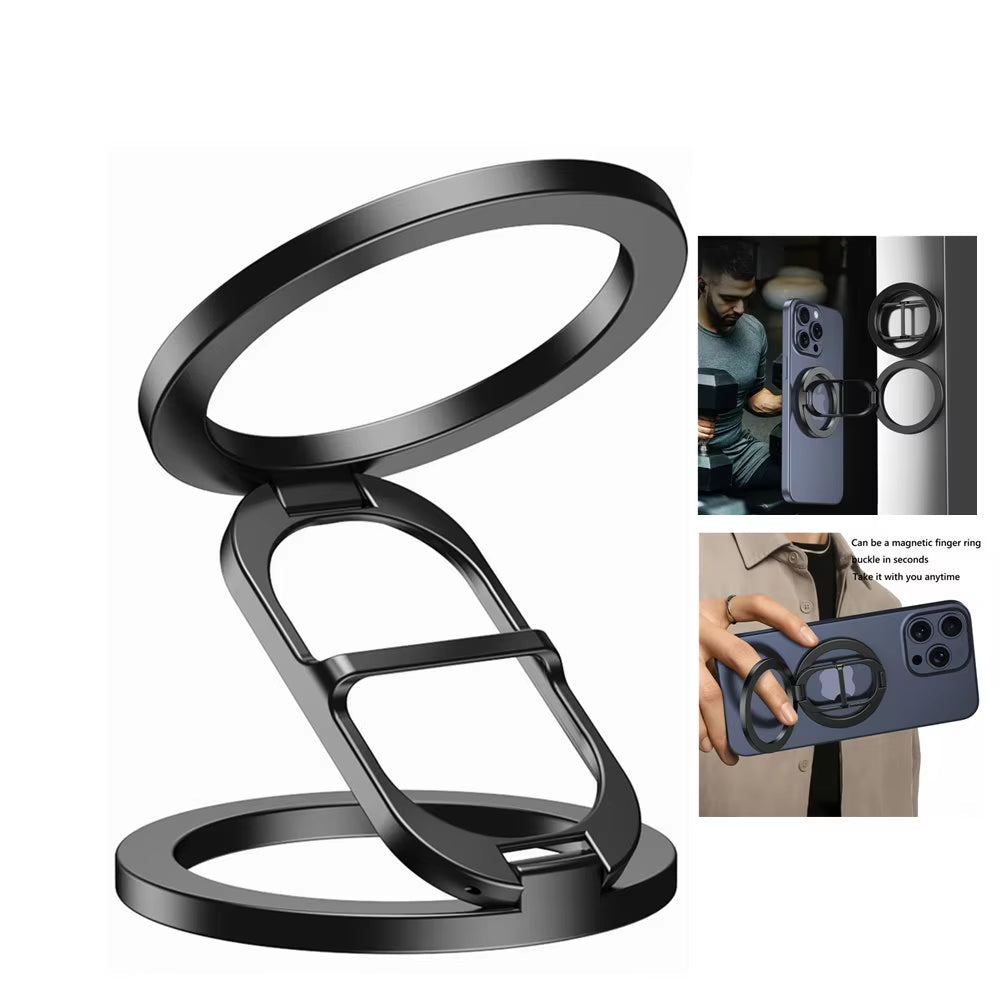 2025 Double Sided Magsafe Phone Stand Magnetic Phone Ring Holder Kickstand Magnet Grip for Iphone 15 14 Android Gym Car Holder