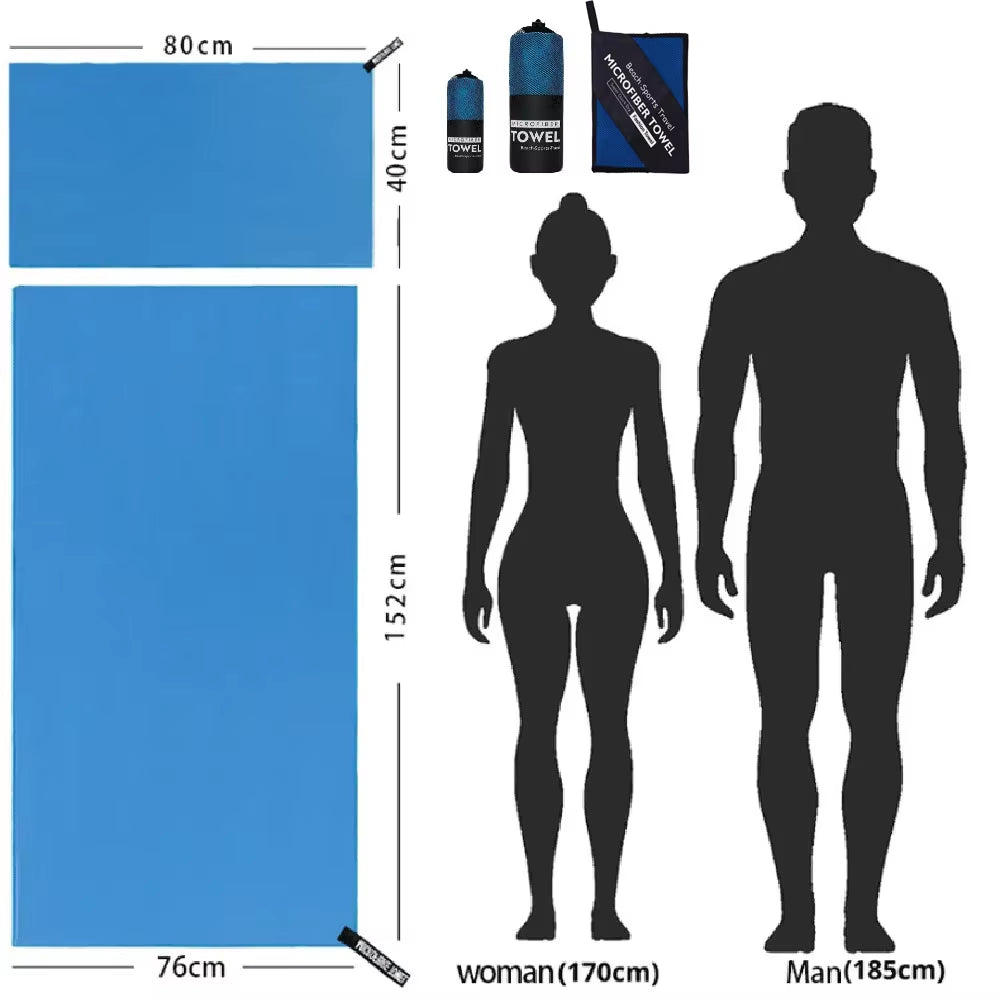 Quick Drying Sport Towel Super Absorbent Bath Beach Towel Travel Portable Gym Towel for Swimming Running Yoga Microfiber Towel