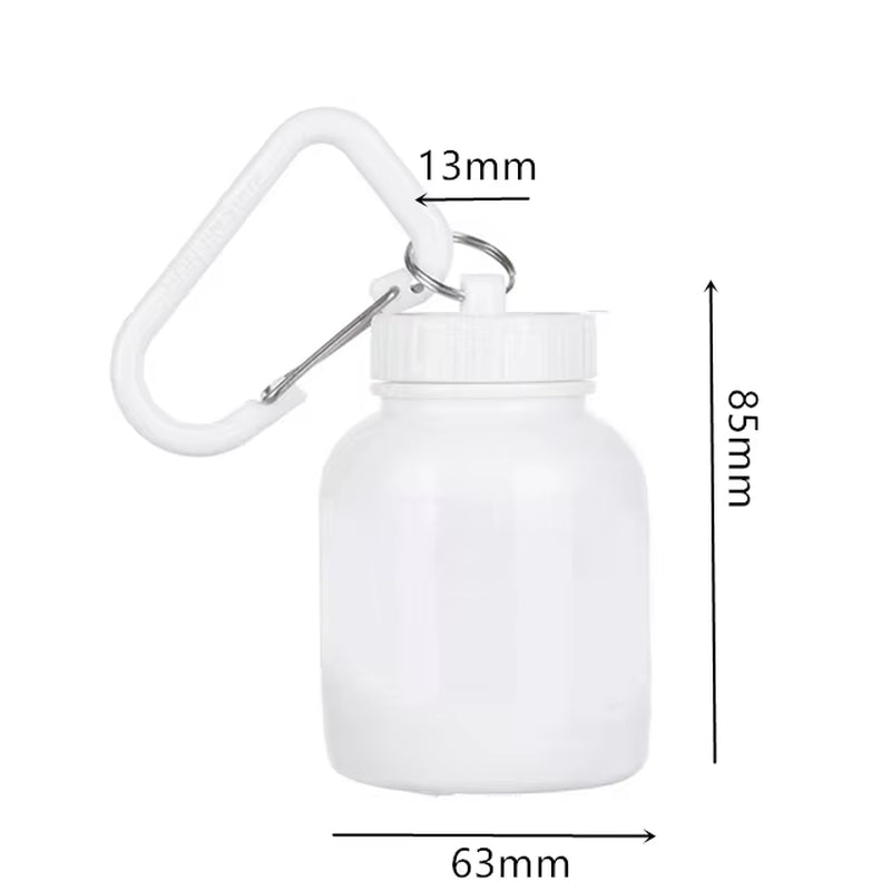 Portable Protein Powder Whey Bottle with Keychain Health Funnel Medicine Box Small Mini Cup Outdoor Camping Container