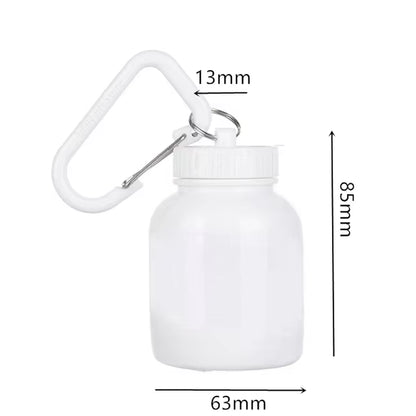 Portable Protein Powder Whey Bottle with Keychain Health Funnel Medicine Box Small Mini Cup Outdoor Camping Container